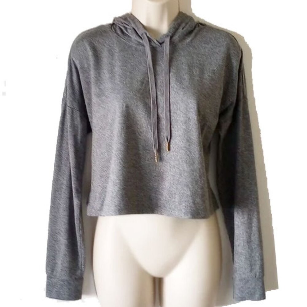 *50off3* Marika Cropped Hoodie Long Sleeve Workout T-shirt Top M Heather Gray